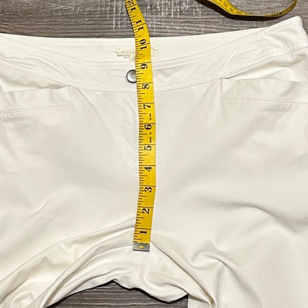 Eileen Fisher White Stretch Ankle Pants Women's Small S Pull On Slim Crop Career - Picture 6 of 7